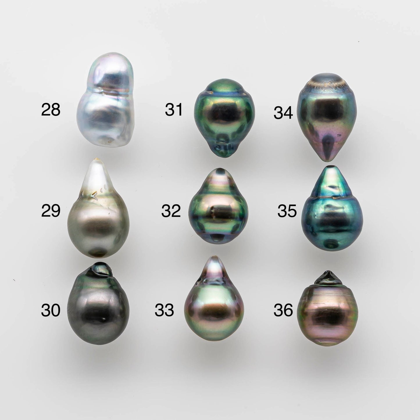 9-10mm Tahitian Pearl Teardrop with Amazing Luster and Natural Color, Single  Loose in Undrilled, Drilled or Large Hole, SKU # 1745TH