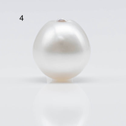 12-13mm White South Sea Pearl Drops in Natural Color with Beautiful Lusters, Loose Single Piece Undrilled for Jewelry Making, SKU # 1748SS