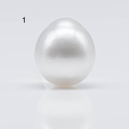 12-13mm White South Sea Pearl Drops in Natural Color with Beautiful Lusters, Loose Single Piece Undrilled for Jewelry Making, SKU # 1748SS