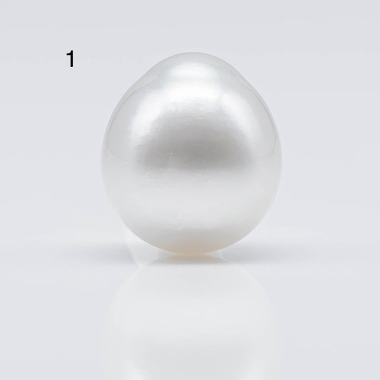 12-13mm White South Sea Pearl Drops in Natural Color with Beautiful Lusters, Loose Single Piece Undrilled for Jewelry Making, SKU # 1748SS