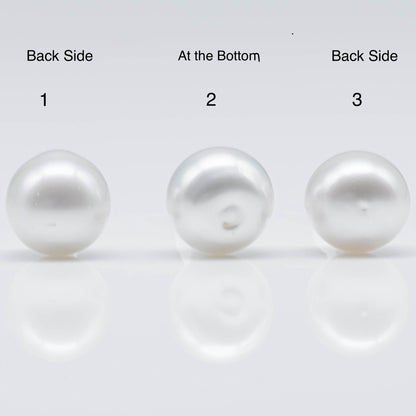 12-13mm South Sea Pearl Drops in White Natural Color with Beautiful Lusters and Minor Blemishes, Undrilled Single Piece, SKU # 1749SS
