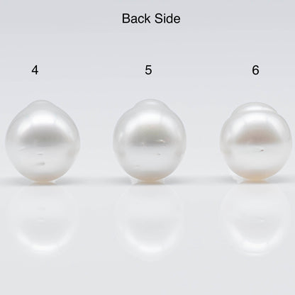 12-13mm South Sea Pearl Drops in White Natural Color with Beautiful Lusters and Minor Blemishes, Undrilled Single Piece, SKU # 1749SS