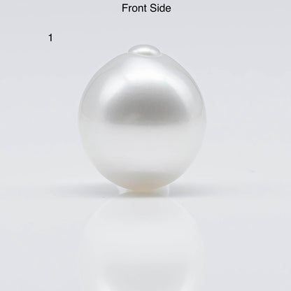 13-14mm White South Sea Pearl Drops in High Luster and Natural White Color with Minor Blemishes, Undrilled Loose Single Piece, SKU # 1751SS