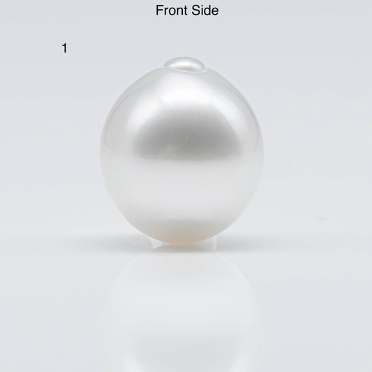 13-14mm White South Sea Pearl Drops in High Luster and Natural White Color with Minor Blemishes, Undrilled Loose Single Piece, SKU # 1751SS