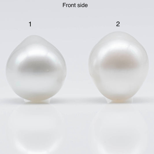 13-14mm Teardrop South Sea Pearls Loose Undrilled Single Piece, Natural White Color and High Luster with Blemishes, SKU # 1752SS