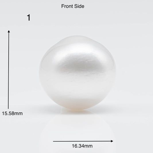 15-16mm Huge Size South Sea Pearl Drop in Natural White Color and Beautiful Luster with Minor Blemish, Undrilled Single Piece, SKU # 1759SS