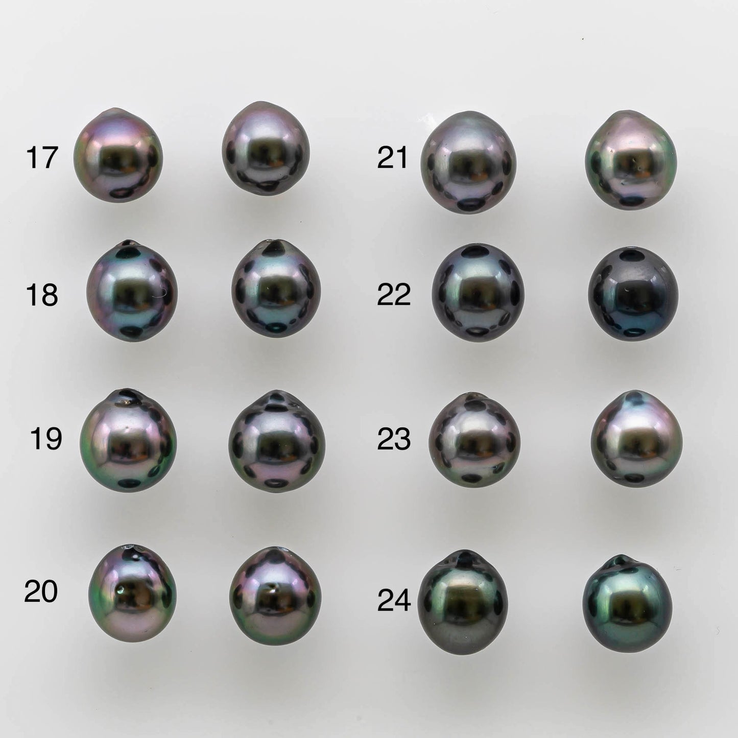 8-9mm High Quality Tahitian Pearl Drops in Loose Pair with Amazing Lusters and Minor Blemish in Undrilled for Making Earring, SKU # 1728TH