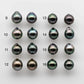 9-10mm Matching Pair Tahitian Pearl Drops with Extremely High Luster and Minor Blemishes in Undrilled for Making Earring, SKU # 1731TH