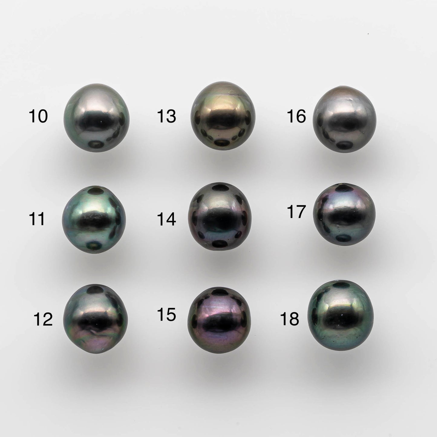 9-10mm Tahitian Pearl Drop in Natural Color and High Luster with Blemish, Single Piece Loose Half Drilled for Jewelry Making, SKU # 1738TH