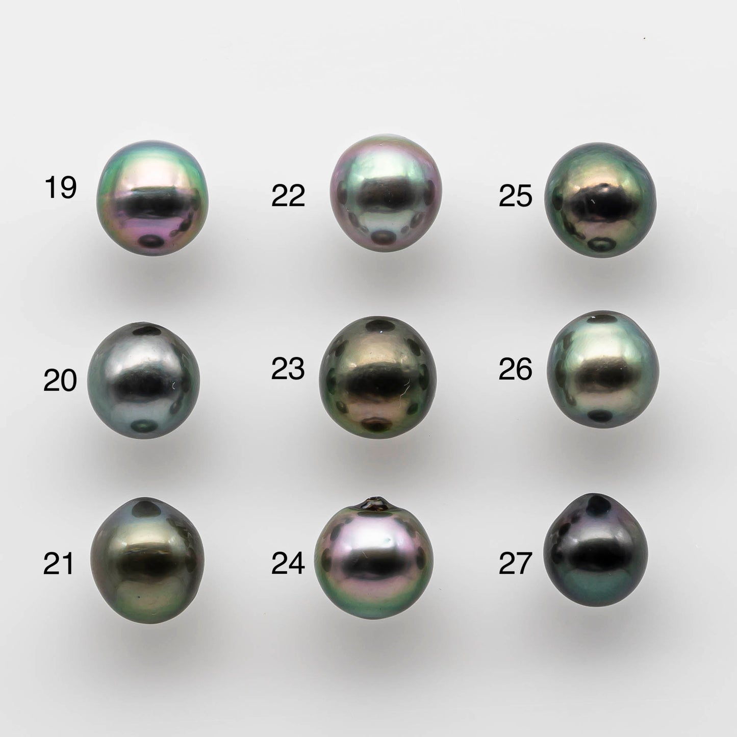 9-10mm Tahitian Pearl Drop in Natural Color and High Luster with Blemish, Single Piece Loose Half Drilled for Jewelry Making, SKU # 1738TH