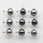 9-10mm Tahitian Pearl Drop in Natural Color and High Luster with Blemish, Single Piece Loose Half Drilled for Jewelry Making, SKU # 1738TH