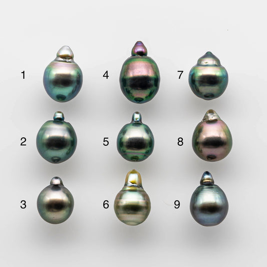 9-10mm Teardrop Tahitian Pearl in Single Piece Undrilled with High Luster and Blemish for Jewelry Making, SKU # 1739TH