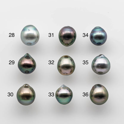 9-10mm Drop Tahitian Pearl with Beautiful Luster and Minor Blemish, Undrilled Loose Single Piece for Jewelry Making or Beading, SKU # 1741TH