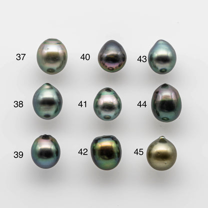 9-10mm Drop Tahitian Pearl with Beautiful Luster and Minor Blemish, Undrilled Loose Single Piece for Jewelry Making or Beading, SKU # 1741TH