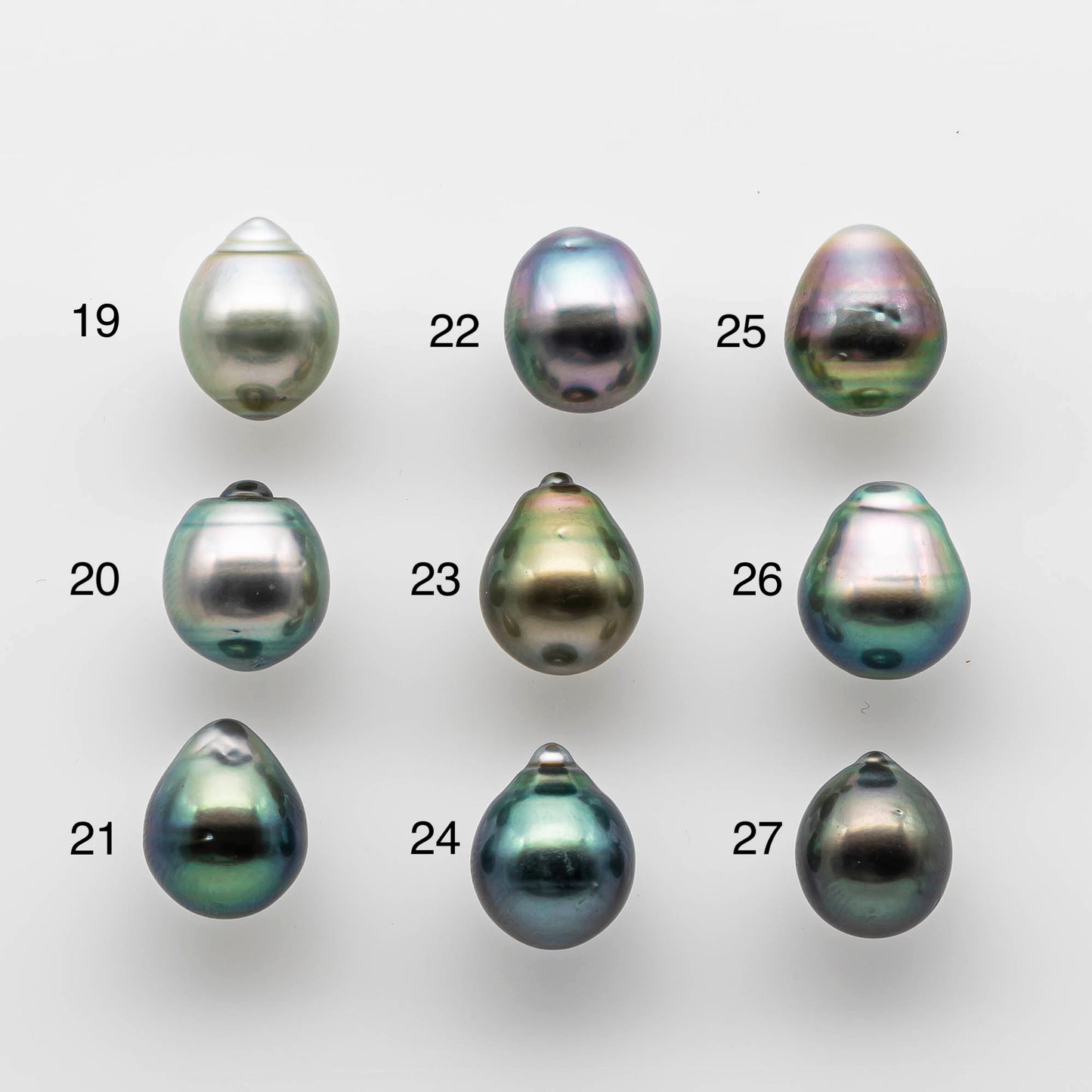 9-10mm Tahitian Pearl Drop Shape in Natural Color with Beautiful Luster and Minor Blemish, Loose Single Piece Undrilled, SKU # 1742TH