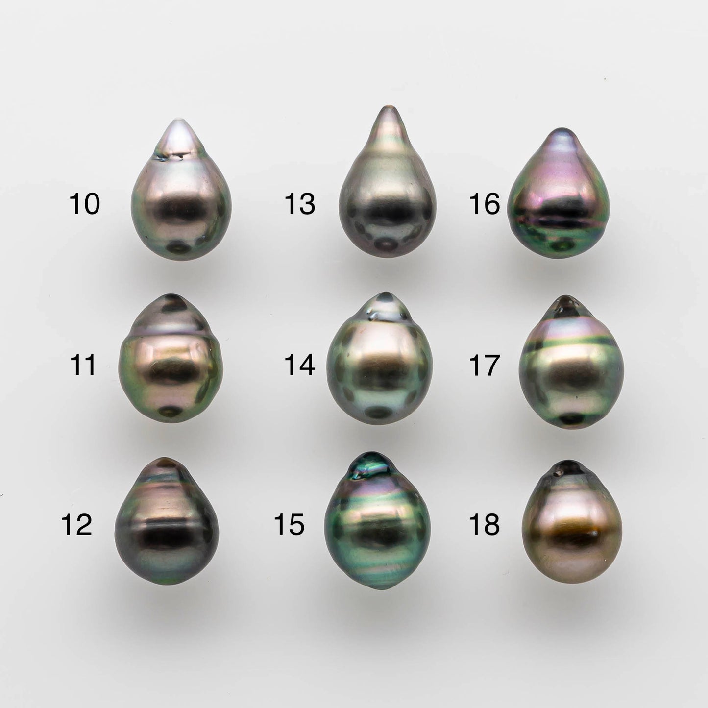 9-10mm Tahitian Pearl Teardrop with Amazing Luster and Natural Color, Single  Loose in Undrilled, Drilled or Large Hole, SKU # 1745TH