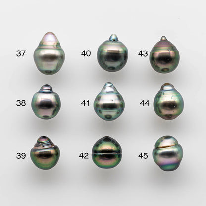 9-10mm Loose Tahitian Pearl Drop in Natural Color and High Luster with Blemish, Loose Undrilled or Drilled or Large Hole, SKU # 1746TH
