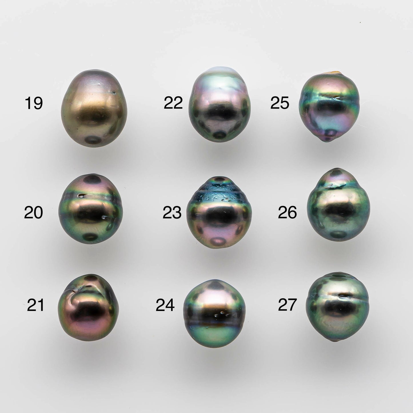 9-10mm Loose Tahitian Pearl Drop in Natural Color and High Luster with Blemish, Loose Undrilled or Drilled or Large Hole, SKU # 1746TH