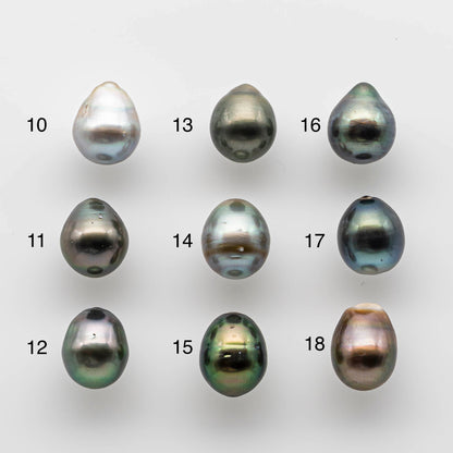 9-10mm Colorful Tahitian Pearl Drop with Natural Color and High Luster with Blemish, Loose Undrilled or Large Hole, SKU # 1747TH