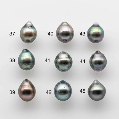 9-10mm Colorful Tahitian Pearl Drop with Natural Color and High Luster with Blemish, Loose Undrilled or Large Hole, SKU # 1747TH