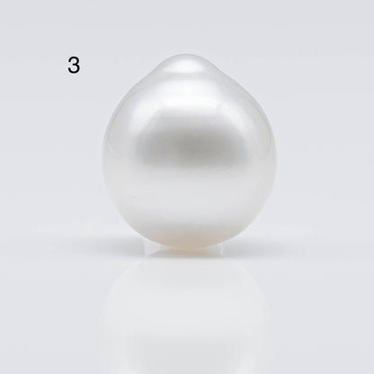 12-13mm White South Sea Pearl Drops in Natural Color with Beautiful Lusters, Loose Single Piece Undrilled for Jewelry Making, SKU # 1748SS