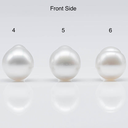 12-13mm South Sea Pearl Drops in White Natural Color with Beautiful Lusters and Minor Blemishes, Undrilled Single Piece, SKU # 1749SS