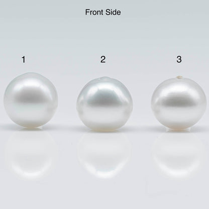 12-13mm South Sea Pearl Drops in White Natural Color with Beautiful Lusters and Minor Blemishes, Undrilled Single Piece, SKU # 1749SS