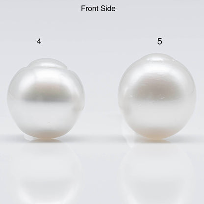 13-14mm White South Sea Pearl Drops in High Luster and Natural White Color with Minor Blemishes, Undrilled Loose Single Piece, SKU # 1751SS