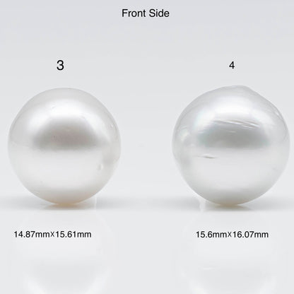 14-16mm South Sea Pearl Drop in White Color and Hight Luster with Blemishes, Single Piece Half Drilled or Undrilled, SKU # 1756SS
