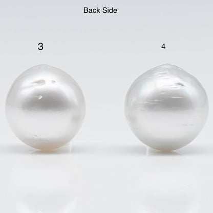 14-16mm South Sea Pearl Drop in White Color and Hight Luster with Blemishes, Single Piece Half Drilled or Undrilled, SKU # 1756SS