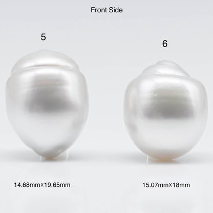 14-16mm South Sea Pearl Drop in White Color and Hight Luster with Blemishes, Single Piece Half Drilled or Undrilled, SKU # 1756SS
