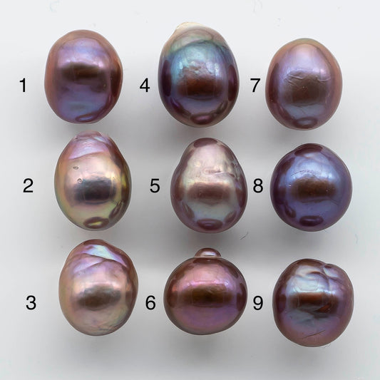 12-13mm Single Edison Pearl Undrilled Loose Piece with Extremely Nice Luster in Natural Color Freshwater Pearl Drops, SKU # 1939EP