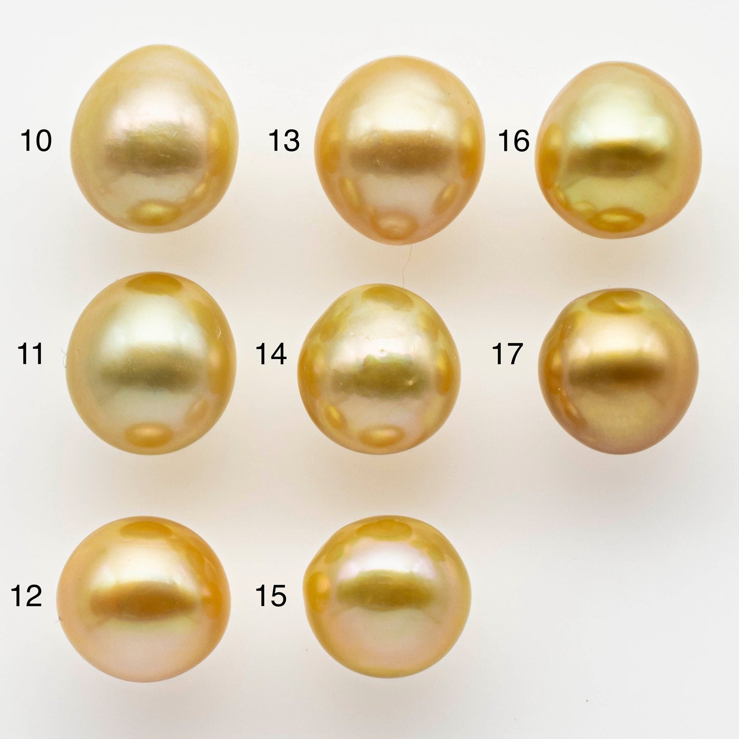 10-11mm Gold South Sea Pearl Drops Undrilled for Jewelry Making, Natural Gold Color Saltwater Pearl, SKU#1986GS