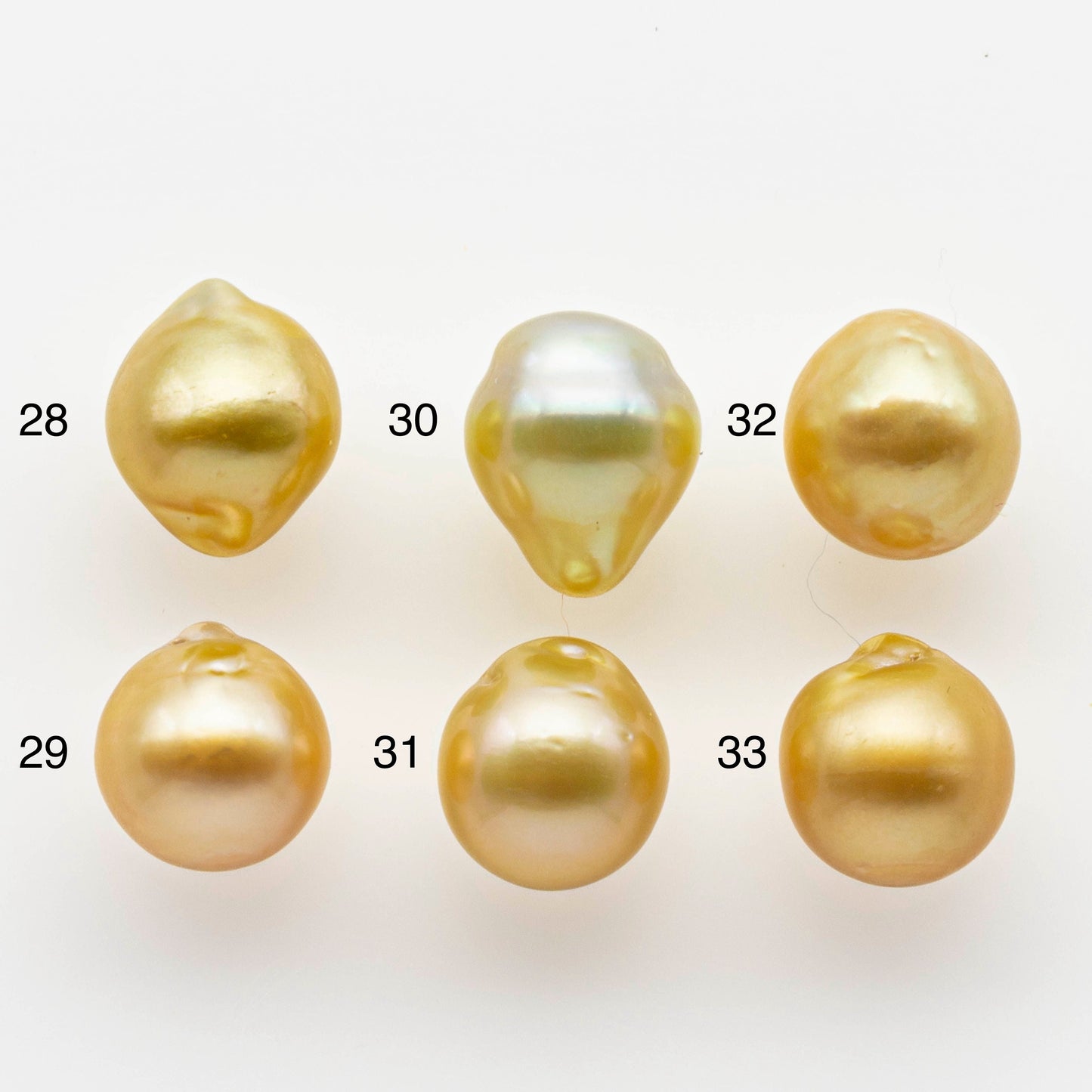 10-11mm South Sea Pearl, Gold Drop Single Piece Nondrilled with High Luster and Minor Blemishes for Jewelry Making, SKU # 1988GS