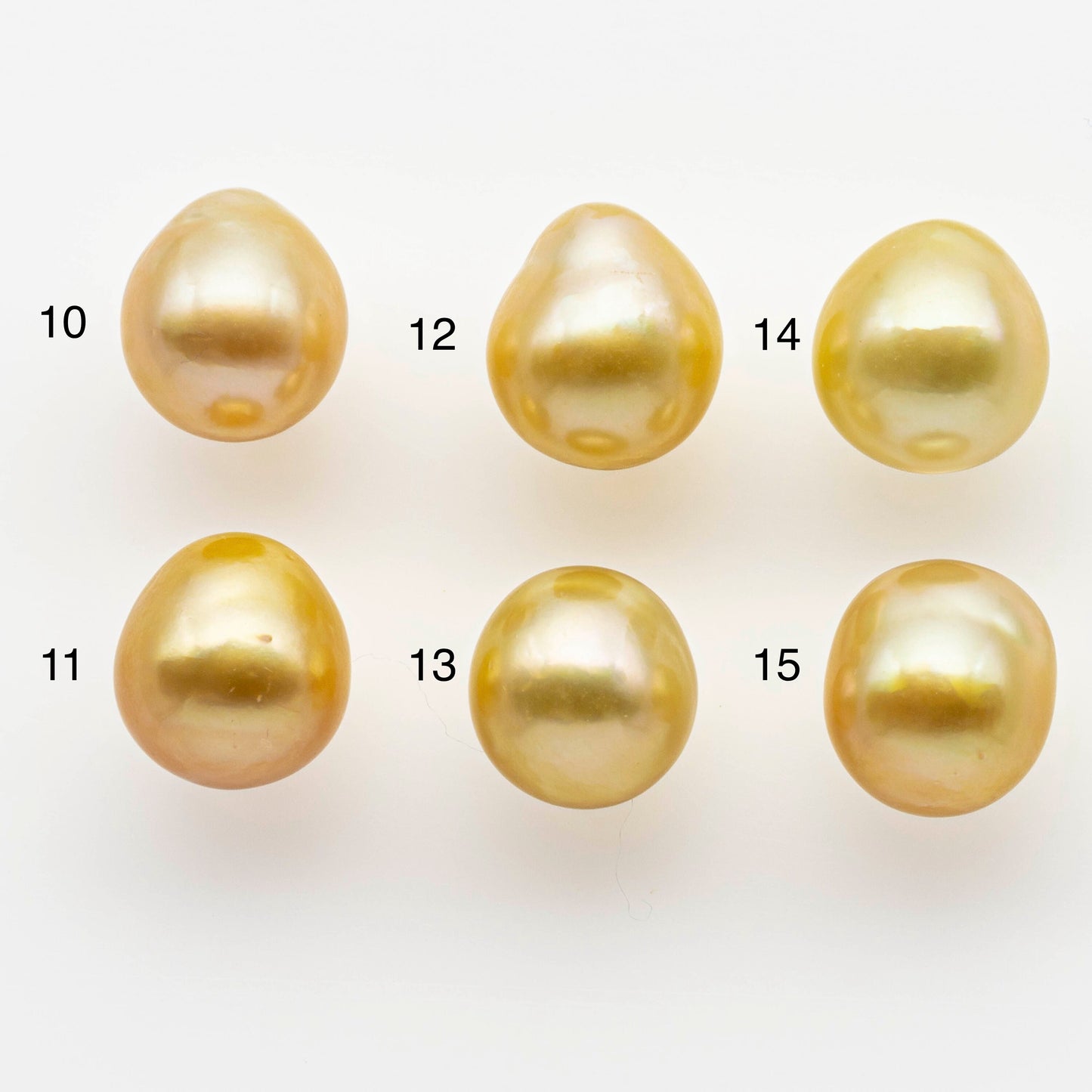 11-12mm Gold South Sea Pearl Drops Undrilled for Jewelry Making, Natural Gold Color Saltwater Pearl, SKU#1993GS