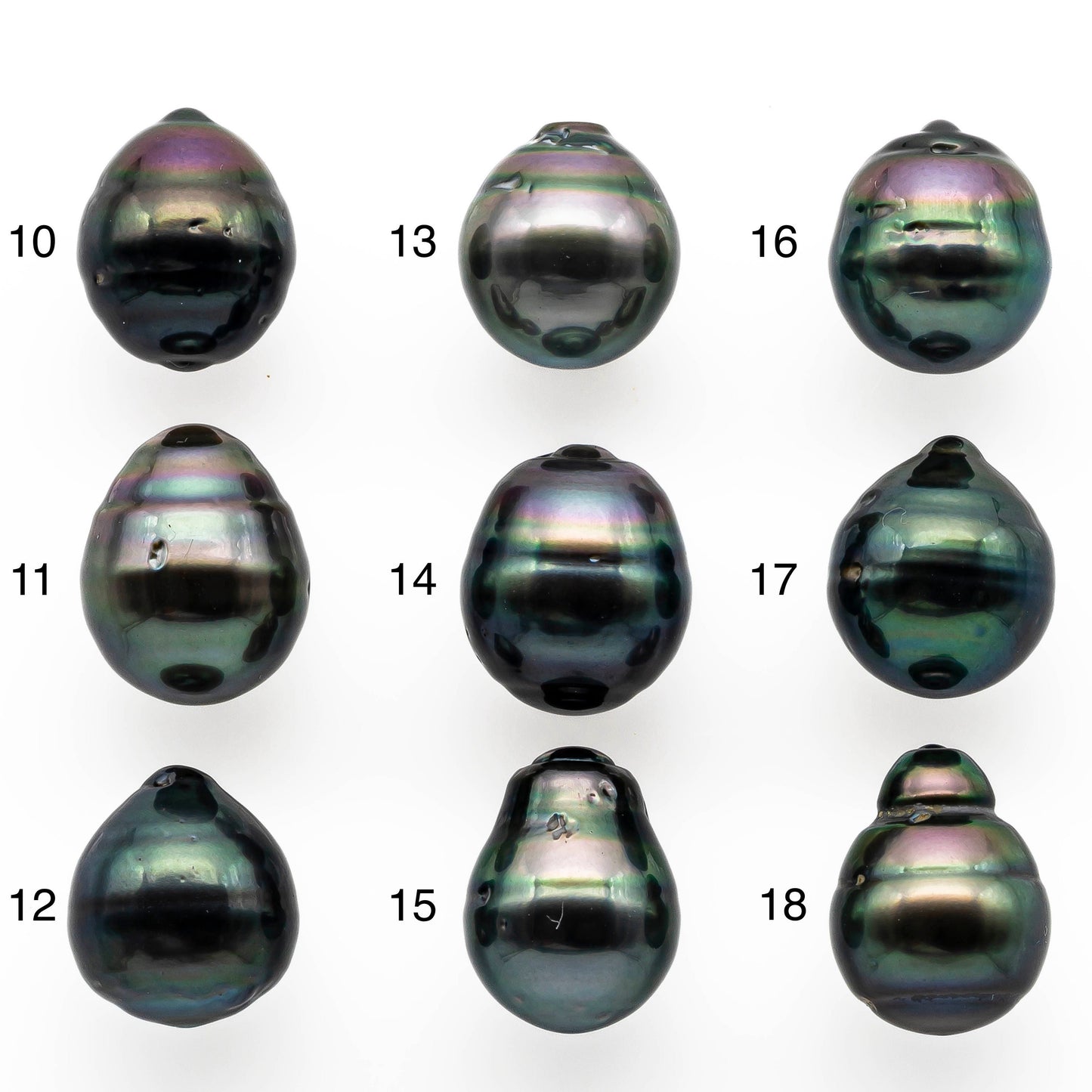 12-13mm Tahitian Pearl Drop with High Luster and Natural Color with Minor Blemishes, Loose Single Piece Undrilled, SKU # 2006TH