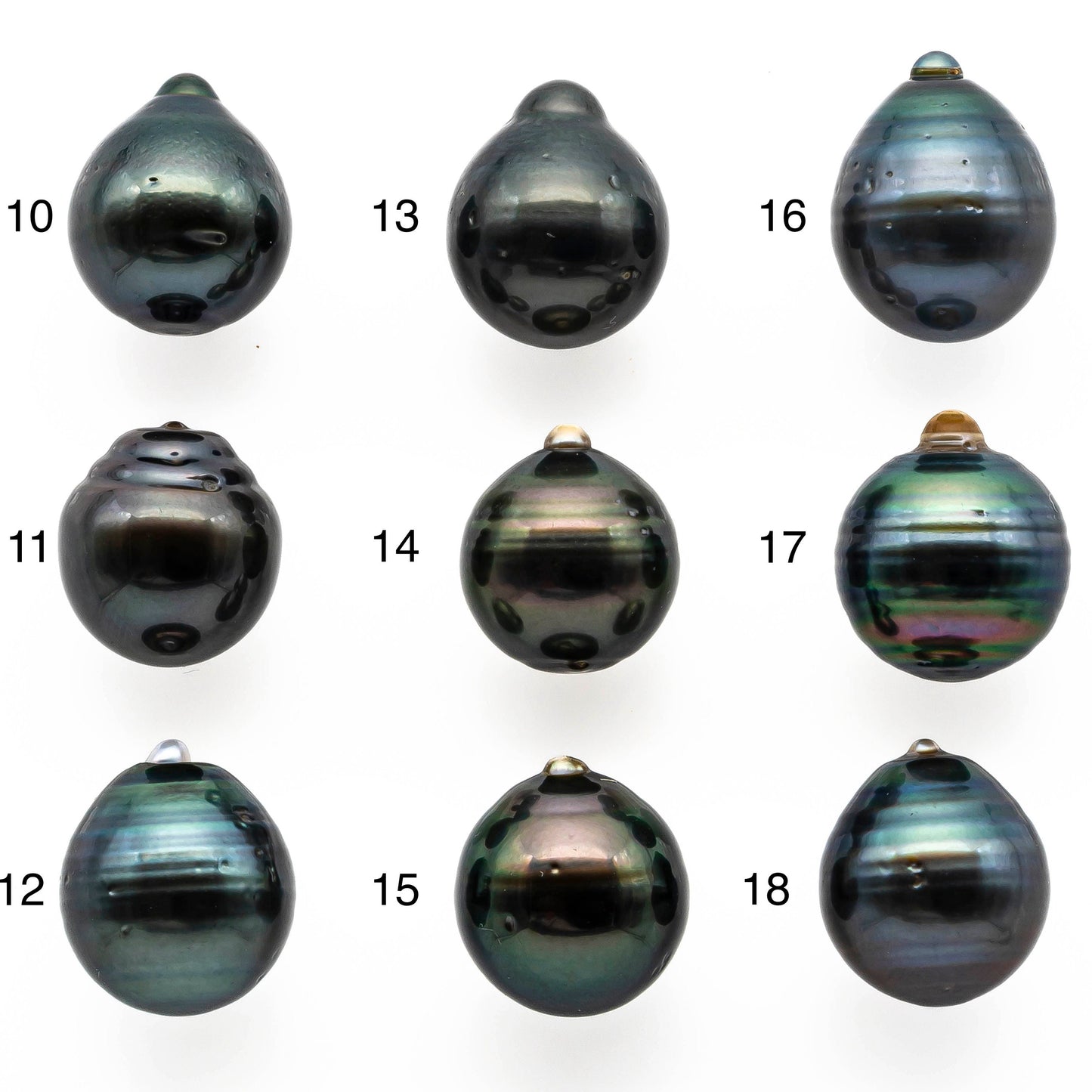 12-13mm Tahitian Pearl Baroque Drops in Natural Color and High Luster, Undrilled Loose Single Piece, SKU #2007TH