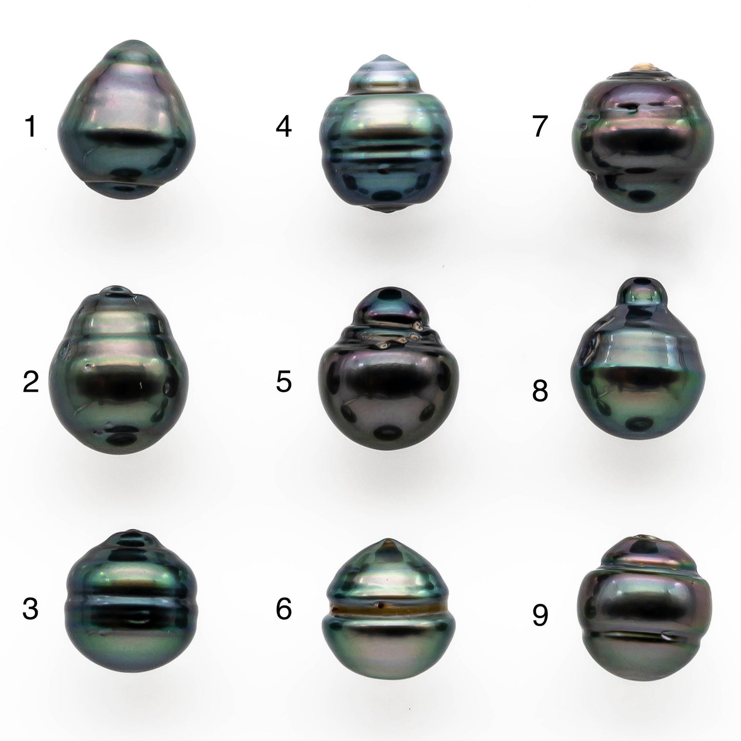 9-10mm Colorful Tahitian Pearl Single Piece Drop in Natural Color and High Luster with Minor Blemishes, Loose Undrilled, SKU # 2022TH