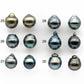 9-10mm Matching Pair Tahitian Pearl Drop with  High Luster and Minor Blemish, Non Drilled  for Making Earring, SKU # 2027TH