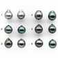 8-9mm Matching Pair Tahitian Pearl Teardrop with High Luster and Blemish,Loose Undrilled for Making Earring or Pendant, SKU # 2029TH