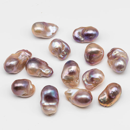 Large Size Baroque Pearl Natural Color, From 14x18mm to 18x26mm Drop or Pear Shape, Full Strand, 1 Pc, or Large Hole, SKU # 2031BA