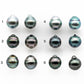 9-10mm Matching Pair Tahitian Pearl Drop with  High Luster and Minor Blemish, Non Drilled  for Making Earring, SKU # 2027TH