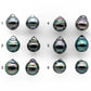 9-10mm Matching Pair Tahitian Pearl Drop with High Luster and Minor Blemish, Non Drilled for Making Earring, SKU #2028TH