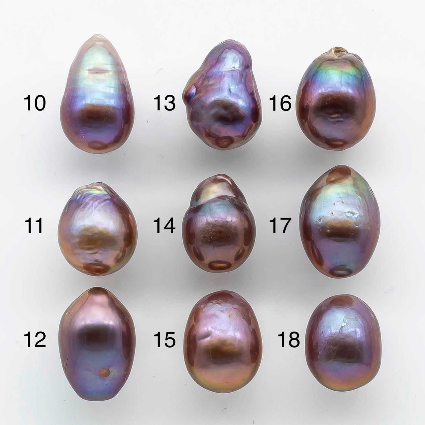 10-11mm Edison Pearl Single Piece Drops with Very Nice Luster Undrilled Loose Freshwater Pearl with Natural Colors, SKU # 1923EP