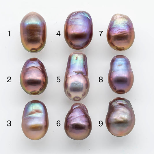 10-11mm Edison Pearl Single Piece Drops with Very Nice Luster Undrilled Loose Freshwater Pearl with Natural Colors, SKU # 1923EP