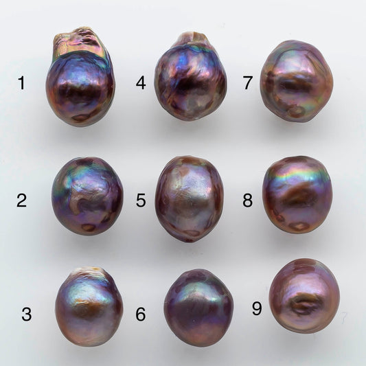 13-14mm Single Edison Pearl Undrilled Loose Piece with Extremely Nice Luster in Natural Color Freshwater Pearl Drops, SKU # 1941EP