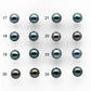 8-9mm  Matching Pair Near Round Tahitian Pearl Undrilled with High and Minor Blemish, For Making Earring, SKU # 2034TH