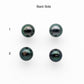 8-9mm Matching Pair Round Loose Tahitian Pearl with High Luster and Blemish, Undrilled for Making Earring or Pendant, SKU #2039TH