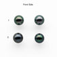 8-9mm Matching Pair Round Loose Tahitian Pearl with High Luster and Blemish, Undrilled for Making Earring or Pendant, SKU #2039TH