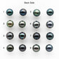 9-10mm Matching Pair Gorgeous Tahitian Pearl Round in Amazing Luster with Minor Blemish, Undrilled for Making Earring, SKU # 2040TH